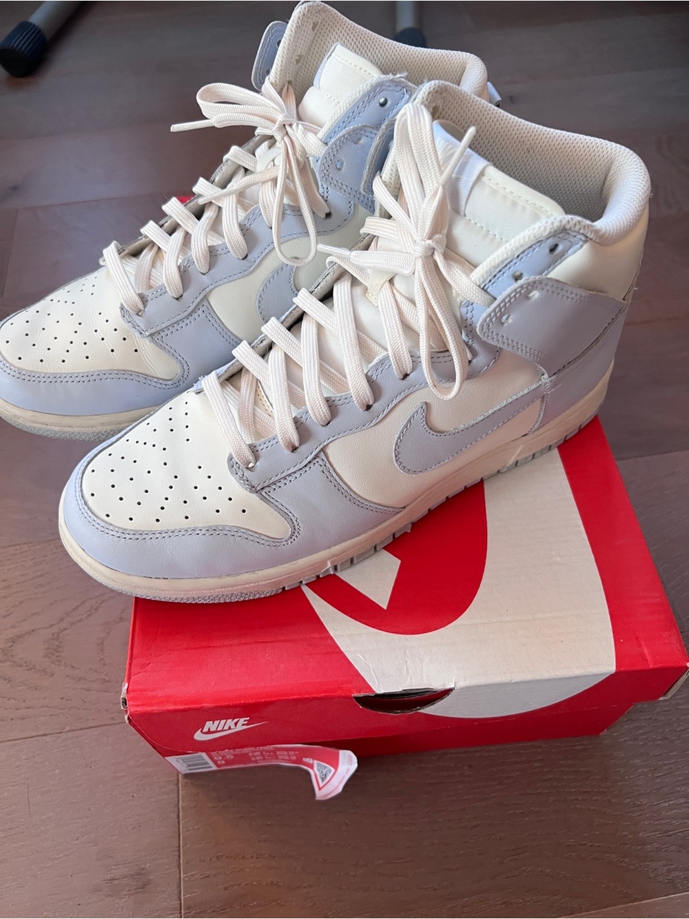 Nike Women’s High-Top Sneakers in Cream and Light Gray
